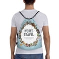thumbnail image 2 of Kdxio World Travel Print Drawstring Backpack Bag,Waterproof Draw String Back Sack, Gym Drawstring Bags Swim Bag For Unisex, 2 of 9