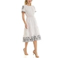 thumbnail image 4 of Nanette Lepore Split Neck Cotton Midi Dress With Embroidery, 4 of 6
