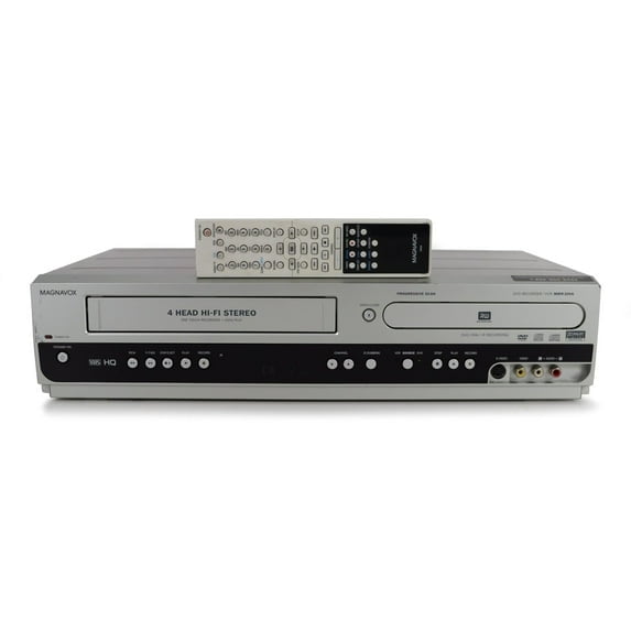 Pre-Owned Magnavox MWR20v6 DVD Recorder VCR Combo Vhs to Dvd Copy with Remote, A/V Cables & Hdmi Adapter