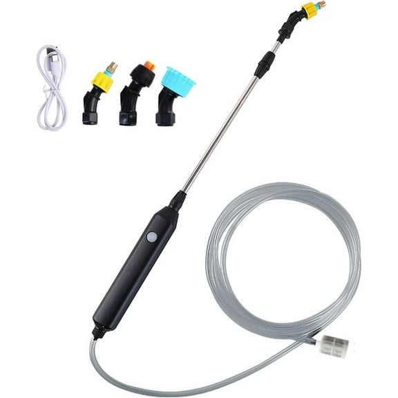 Electric Garden Sprayer with 2400mAh Battery - 3 Nozzles & Adjustable 16.4FT Hose, Battery Powered Sprayer Wand for Lawn, Plants, Car Cleaning (Portable, 5 Spray Patterns)