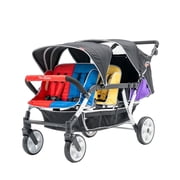Familidoo H6E 6 seat Baby Stroller- Double Canopy - Daycare Strollers with 5 Point Safety Harness - Backseat footrest Extension for 0 to 36 Months