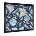 thumbnail image 2 of Designart 'Navy Blue Botanical Pattern With Feathers' Traditional Framed Art Print, 2 of 4