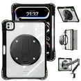 thumbnail image 2 of ELEHOLD Heavy Duty VESA-Compatible Case For iPad Air 11-inch M3/M2, iPad Pro 11 2022/2021/2020/2018, Shockproof Hybrid Protective Cover with 360° Rotating Kickstand / VESA 75x75mm Mount,Black, 2 of 13