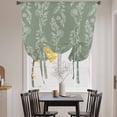 thumbnail image 3 of Dark Green Botanical Tie Up Curtains 45 Inches Long, Kitchen Window Curtains Over Sink, Pastoral Elegant Spring Floral Small Window Curtains Shade Balloon Curtains Valances for Bedroom/Cafe 34"x45", 3 of 8
