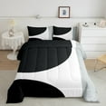 thumbnail image 1 of Erosebridal Contemporary Abstract Bedding Twin Comforter Set, Black White Gray Down Comforter Microfiber 2-Piece, 1 of 8