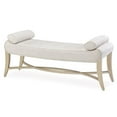 thumbnail image 4 of Michael Amini Malibu Crest Faux-Suede Bed Bench - Doeskin/Chardonnay, 4 of 15