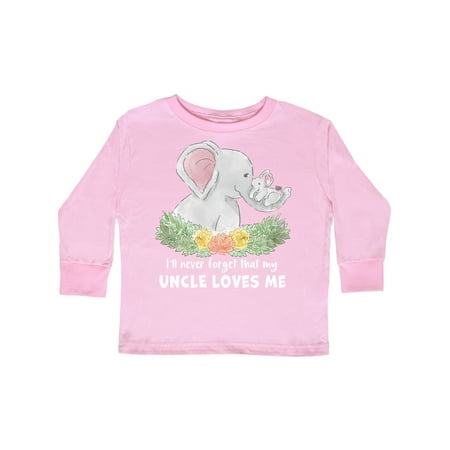 

Inktastic I ll Never Forget That My Uncle Loves Me with Cute Elephants Gift Toddler Boy or Toddler Girl Long Sleeve T-Shirt
