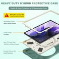 thumbnail image 3 of Dteck Case for Samsung Galaxy Tab S7 FE SM-T730 T736B (2021) 12.4-inch,Shockproof Rubber Hybrid PC Kickstand Cover with Adjustable Shoulder/Hand Strap for Galaxy Tab S7+ T970/T975,Darkgreen, 3 of 8