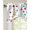 thumbnail image 3 of Tie Up Valance Curtain for Kitchen, Watercolor Colorful Wave Point Rod Pocket Short Curtains Adjustable Tie-Up Shade Valances, Abstract Polka Dots Window Treatment for Bathroom Living Room Bedroom, 3 of 7