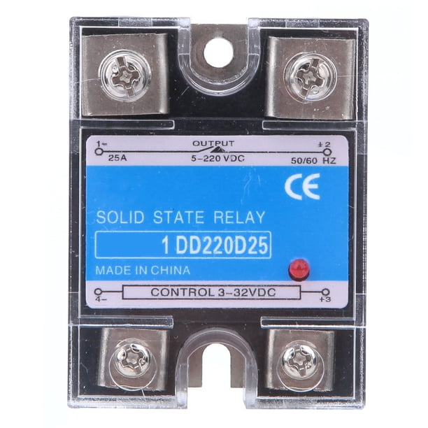 Relé de estado sólido CC CC SSR Entrada 3-32 VCC Carga 5-220 VCC Relé de control (25 A)
