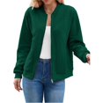 thumbnail image 1 of Suéter Tipo Cárdigan con Cremallera para Mujer, Sudadera con Capucha, Chaqueta de Larga, Conjuntos de Cuello Redondo, Abrigo Informal. Verde Oscuro L, 1 of 10