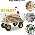 thumbnail image 2 of Elleree 880 Lbs Utility Steel Garden Carts and Wagons with Wheels ,Heavy Duty Mesh Garden Dump Cart for Outdoor Yard & Farm Lawn Landscaping, 2 of 12