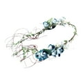 thumbnail image 4 of Diadema de Flores Hecha a Mano Salvador Corona Floral de Novia Azul, 4 of 10