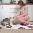 thumbnail image 3 of Geometric Flower and Dahlia White Anti Fatigue Kitchen Rugs Set Of 2, Non Slip Washable Decorative Floor Mats for Kitchen Sink Laundry, 17"x30" and 17"x47", 3 of 6