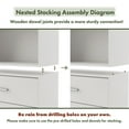 thumbnail image 4 of Join Stackable 4-Tier Wood White Bookcase, 4 of 12