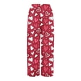 thumbnail image 5 of LWavelet Soft Fabric Heart Pattern Wide Leg Pants Women Valentine's Day Daily Wear Red M, 5 of 6