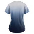thumbnail image 3 of ropa de trabajo de manga corta con cuello en v de moda para mujer con bolsillos tops estampados negro / 3xl, 3 of 3
