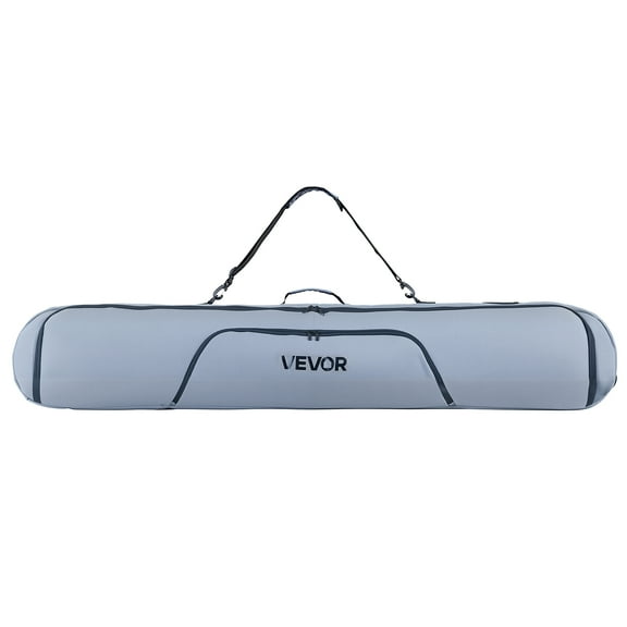 VEVOR Snowboard Bag, Up to 65 in/165 cm, Padded Skis & Snowboards Bag for Air Travel, 600D Waterproof Oxford Fabric, with Adjustable Inner Straps, for Skis Poles Goggles Gloves Helmet Boots (Gray)
