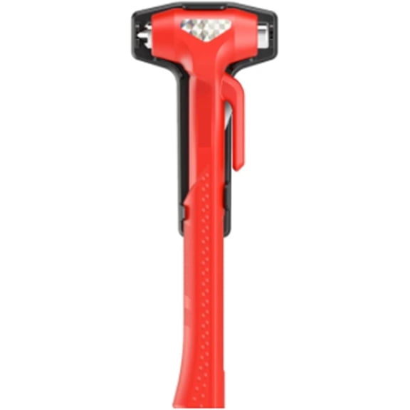 Fit for Carbon Steel Car Safety Life Hammer Auto Emergency Escape Rescue Tool Seatbelt Cutter Window Punch Glass Breaker Long Handle (Red,1pcs)