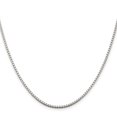 thumbnail image 2 of Diamond2Deal 925 Sterling Silver 1.75 mm Box Chain Necklace w/2in ext. Necklace for Women 18", 2 of 6
