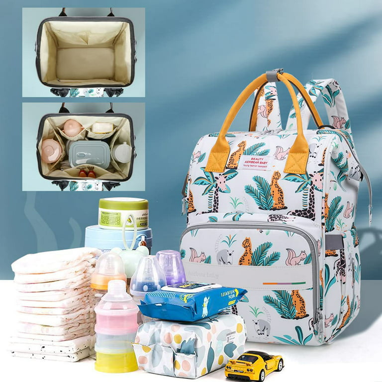 Sowaovut Diaper Bag Backpack, Upgraded Multifunction Diaper Bags for Mom,  Waterproof Baby Bag Color Floral Durable Travel Maternity Backpacks for
