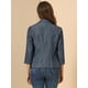 thumbnail image 5 of INSPIRE CHIC Blazer De Solapa Con Muescas Y Mangas 3/4 A Rayas Para Mujer Azul oscuro XS, 5 of 6