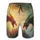 thumbnail image 3 of Balery Castle Red Green Sky Dragon Traje de Baño Estilo Hawaiano para Hombre, Shorts de Secado Rápido con Bolsillos-XX-Large, 3 of 6