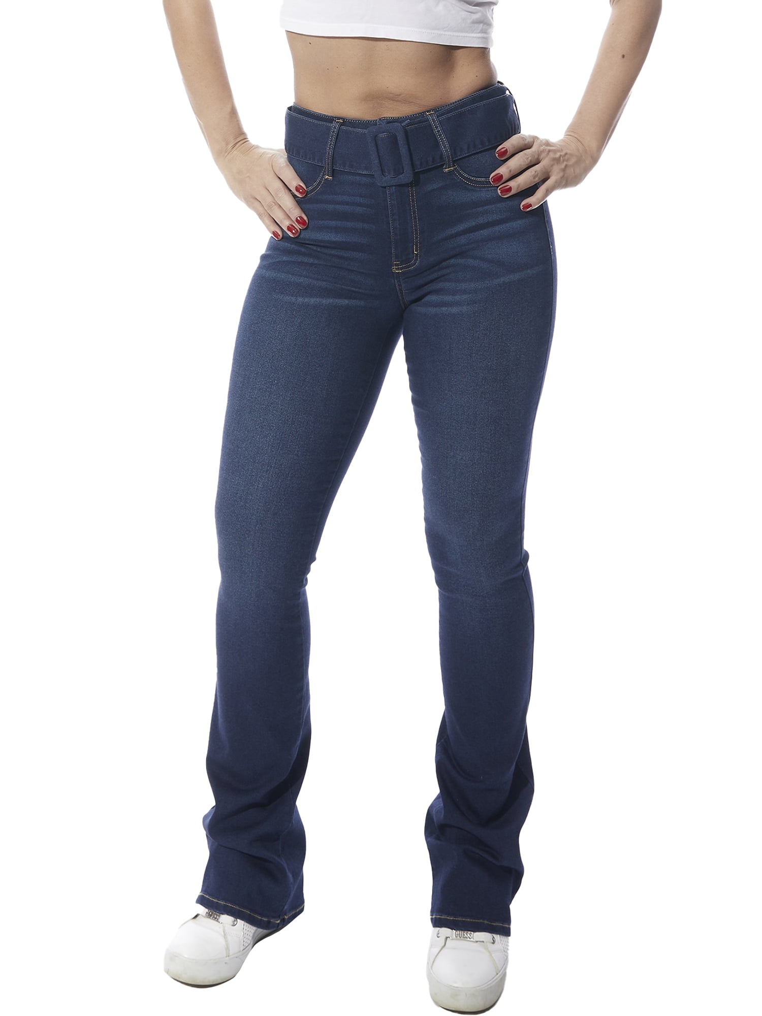 dollhouse Junior's Self Belt Flare Jean 