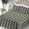 thumbnail image 3 of Ambesonne Garden Art Fitted & Flat Sheet with Shams 4 Pcs Set, Art Colorful Palm Leaves, Queen, Hunter Green Multicolor, 3 of 5