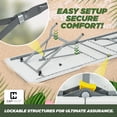 thumbnail image 3 of CAPHAUS 96.1 In Folding Table, Utility Craft Table w/ Carrying Handle, Heavy Duty Portable Fold Up Table, Outdoor and Indoor, Rectangle Plastic Table for Camping, Picnic, Office, Home, White, 3 of 9