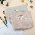 thumbnail image 7 of Floral Makeup Bag Zipper Flower Cosmetic Pouch Aesthetic Women Cosmetic Bags Coin Purse Blue, 7 of 7