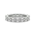 thumbnail image 2 of Round & Emerald Shape Lab Grown Diamond Sol Milgrain Eternity Ring For Women | 3 Carat IGI Certified 14K White Gold | FG-VS Quality Friendly Diamonds Eternity Ring Size 8.5, 2 of 4