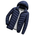 thumbnail image 2 of Gvmfive Men Cotton Padded Hooded Jacket Full Zip Side Pockets Casual Warm Coat, 2 of 4