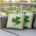 thumbnail image 3 of Outdoor Pillow Covers St. Patrick's Day Lucky Clovers Leaf Waterproof Pillow Cases 16x16 Set of 2, Irish Green Shamrock Throw Pillow Cover Pillowcase for Patio Balcony Couch Garden, 3 of 9
