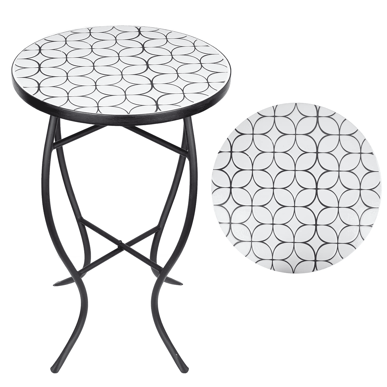Patio Side Table Coffee Table Tea Table Grey Rattan Outdoor Indoor Square Table Balcony Small End Table