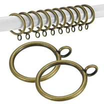 Uxcell 20-Pack Curtain Ring with Eyelet 1.25 Inch ID Fits Up to 1 Inch Curtain Rod Bronze Metal Drapery Rings