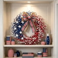 thumbnail image 5 of Miwamany Patriotic Wreaths for Front Door, 4th of July Independence Day Memorial Day Wreath with Red White Blue Flowers, Outdoor Patriotic Door Decor for Home Porch All Seasons Wreaths, 5 of 6