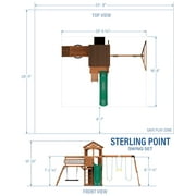 Backyard Discovery Sterling Point Cedar Wood Swing Set, Slide, Clubhouse, Wooden Bridge