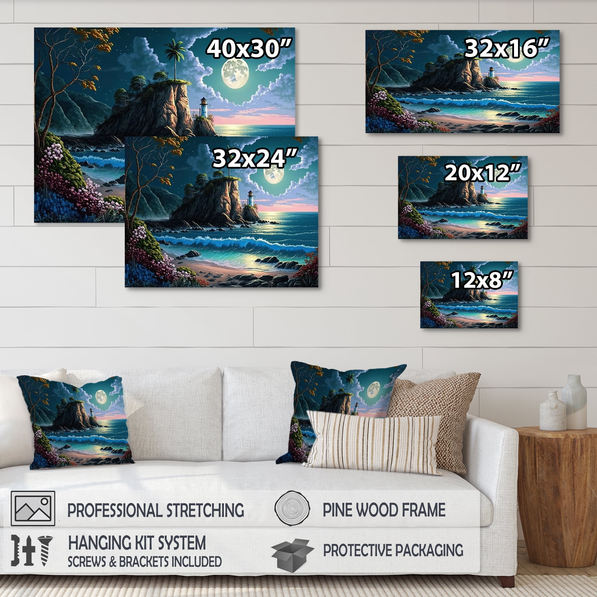 Designart Modern Sunset In Vector Style I Canvas Wall Art