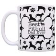 thumbnail image 2 of ThisWear Dog Owner Best Pitbull Dad Ever Paw Pattern Coffee Mug Bone Pattern, 2 of 4