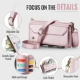 thumbnail image 6 of Dteck Crossbody Wallet Case for Samsung Galaxy A36 5G,Heavy Duty Leather Case  PU Leather Magnetic Closure Zipper Pocket Stand Cover with Shoulder Strap for Samsung Galaxy A36 5G,Pink, 6 of 8