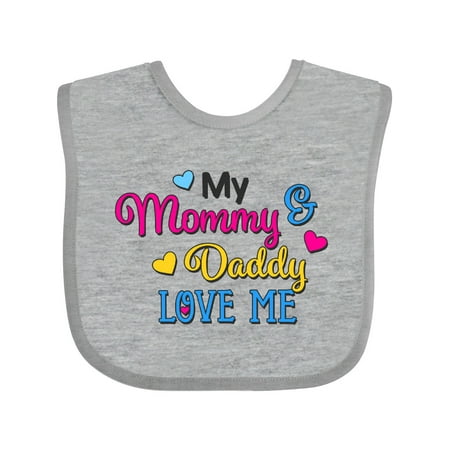 

Inktastic My Mommy and Daddy Love Me with Hearts Gift Baby Boy or Baby Girl Bib