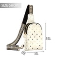thumbnail image 2 of Cream Background Women's PU Leather Crossbody Bag, Dual Zipper Pockets, Adjustable Strap, Water Resistant, 2 of 7
