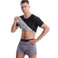 thumbnail image 6 of Kureaily Sauna Shirt for Men Short Sleeve Mens Sauna Suit Sweat Body Shaper Compression Vest Gym Exercise Top, 6 of 9