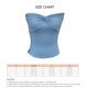 thumbnail image 3 of Camiseta sin mangas de punto acanalado para mujer, busto con nudo torcido, corte delgado, color puro, sin tirantes, sin mangas, color azul claro S, 3 of 3