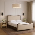 thumbnail image 2 of Meridian Furniture Arvada Cream Vegan Leather Upholstered King Bed, 2 of 8