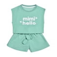 thumbnail image 5 of Hiijoy Toddler Girls Outfits Letter Print Tank Top Shorts Summer Clothes Set, Sizes 4-5T, 5 of 8