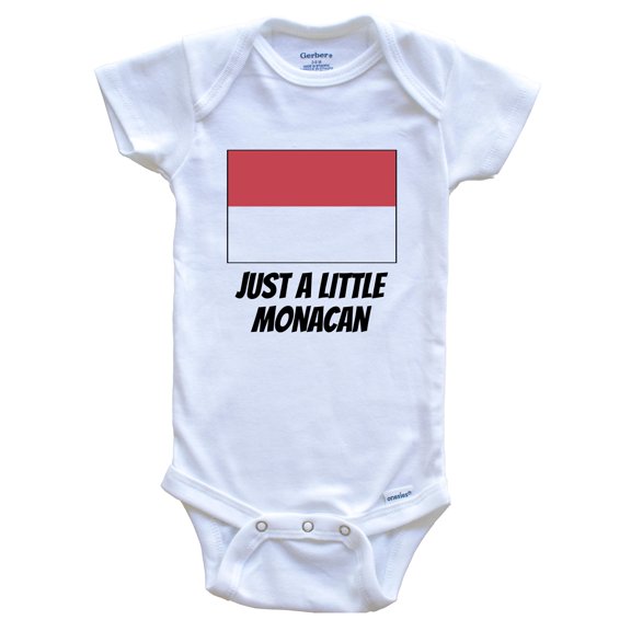 Just A Little Monacan Cute Monaco Flag Baby Bodysuit, 0-3 Months White