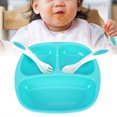 thumbnail image 4 of LYUMO 3Pcs Children Placemat Plate Portable Baby Non‑Slip Meal Plate Set with Spoon Fork, 4 of 8