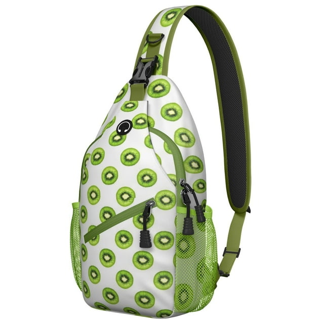 Lightweight Banana Print Sling Backpack, Durable Crossbody Bag with Cute Tropical Yellow Fruit Pattern and Funny Cartoon Design for Travel and Outdoor Use